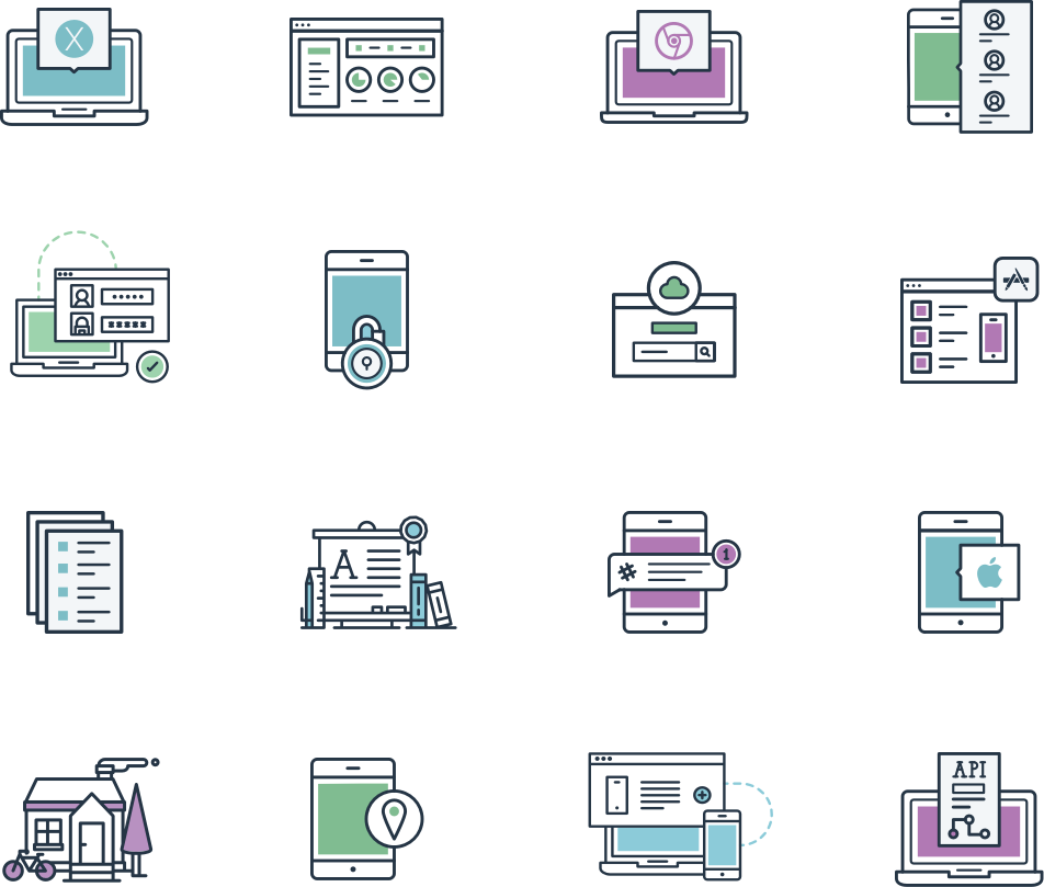 A selection of Mobile Guardian icons